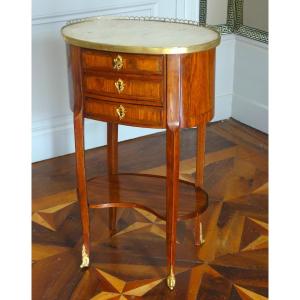 Table de salon chiffonnière à tiroir écritoire en bois de rose,  époque Transition vers 1770