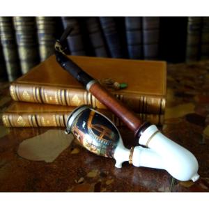 Pipe à couvercle en porcelaine Allemande - Bavière 19e siècle