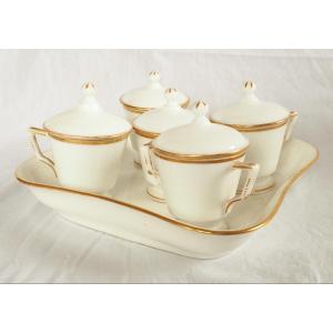 Nast : Empire Porcelain Creamware Set Enhanced With Fine Gold - Early 19th Century