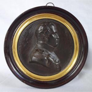 Grande miniature portrait en buste Napoléon Empereur & Roi - souvenir historique de l'Empire