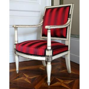 fauteuil Empire impérial pour Fontainebleau (marque fer & inventaire), attribué Jacob Desmalter