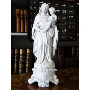   Large Napoleon III-period Porcelain Virgin And Child