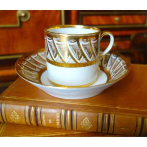 Dagoty Attributed To - Empire Period Litron Cup - White And Gold Porcelain
