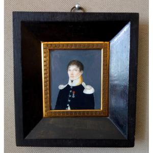 Miniature Portrait Of A Chasseur à Pieds Officer, First Empire Period