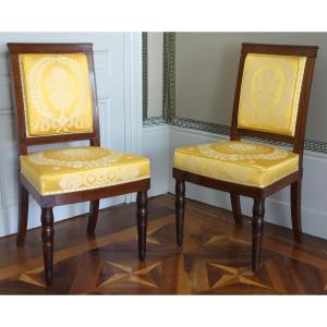Jacob Desmalter - paire de chaises en acajou d'époque Empire - estampillés.