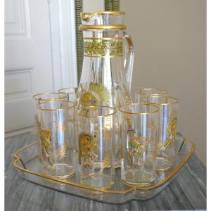 Baccarat - Etruscan-style Beer Set In Enameled And Gilded Crystal, Circa 1900