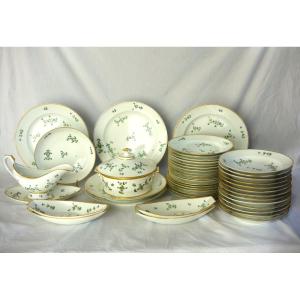 Dihl & Guerhard Manufactory - Barbeaux Tableware Set - 43 Pieces - Empire Period