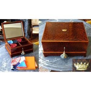 Large Chest For Shawls, Scarves, And Ties With A Crown Motif, From The Time Of Baron d'époque Napoleon III