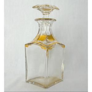 Baccarat Carafe à whisky ou Cognac en cristal doré d'époque Napoléon III