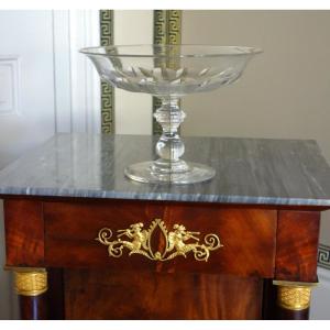 Baccarat coupe à dessert montée en cristal taillé, modèle listé dans le catalogue de 1907