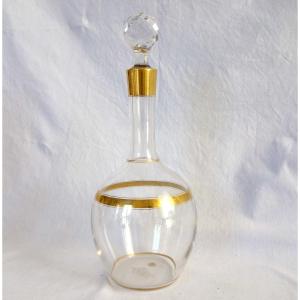 Baccarat And L. Boutigny In Paris — Fine Gold-plated Crystal Decanter — Paper Label