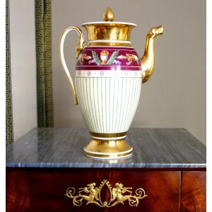 Coffee Pot, Porcelain From The Empire And Restoration Periods, Attributed To The Lebon Halley Manufactory