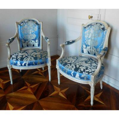 C Sené Pair Of Louis XVI Period Armchairs Stamped De Young Legion Of Honor Museum San Francisco