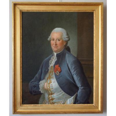 Grd Portrait De Gentilhomme d'époque Louis XVI Louis Béra Comte de Latran Hst 73 X91,5cm