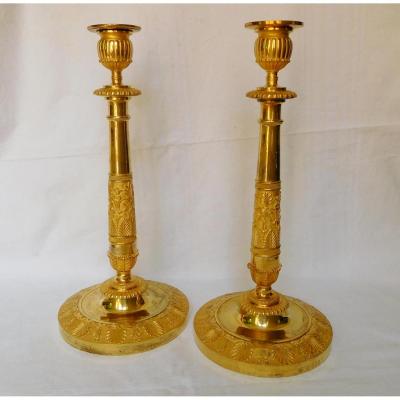 Claude Galle - Pair Of Empire Period Ormolu Candlesticks