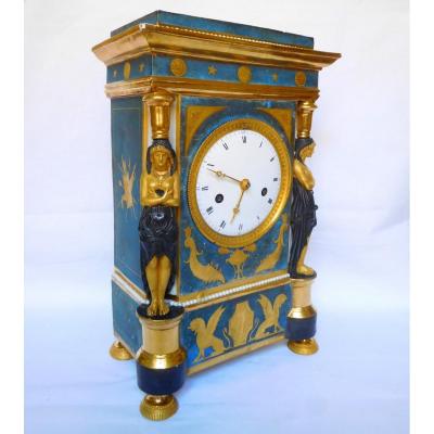 Dagoty (attributed To) Porcelain Clock, Consulate Period - Circa 1800-1805