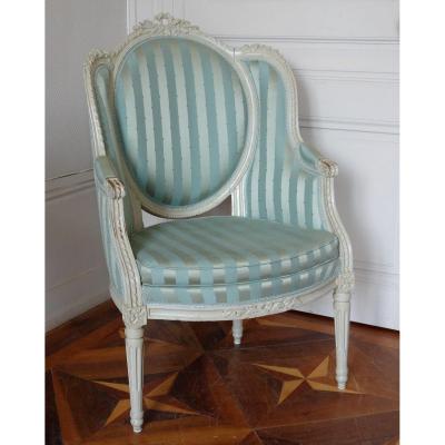 Louis XVI Cabinet Or Desk Armchair In The Style Of Jean-baptiste Séné