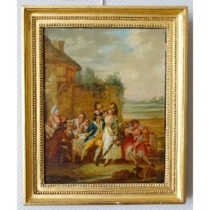 18th Century French School, Picturesque Scene At The Inn Circa 1780
