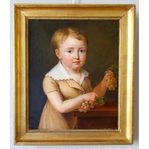 Jeanne-Elisabeth Chaudet (attribué à) : Portrait d'Enfant d'époque Empire - Alphonse Giroux