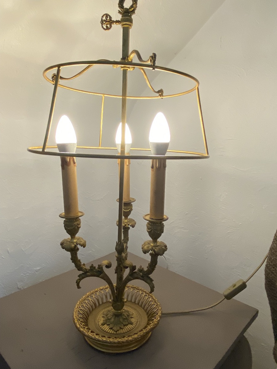 Lampe bouillotte en bronze de style LXVI -photo-2