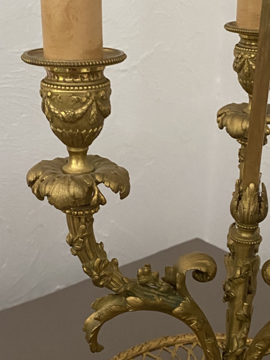 Lampe bouillotte en bronze de style LXVI -photo-5