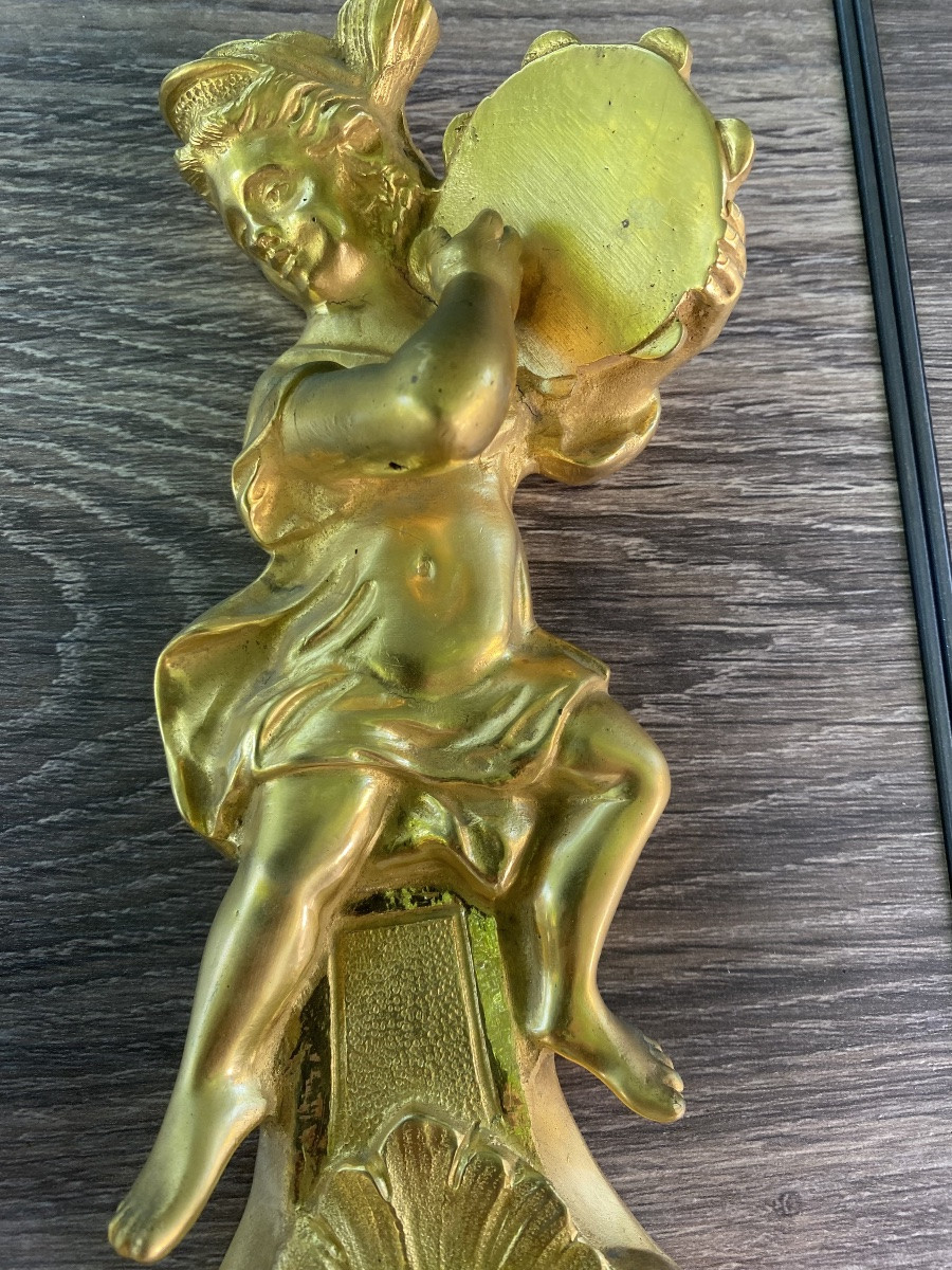 Pair Of 20th Century Regency Style Gilt Bronze Wall Lights -photo-1