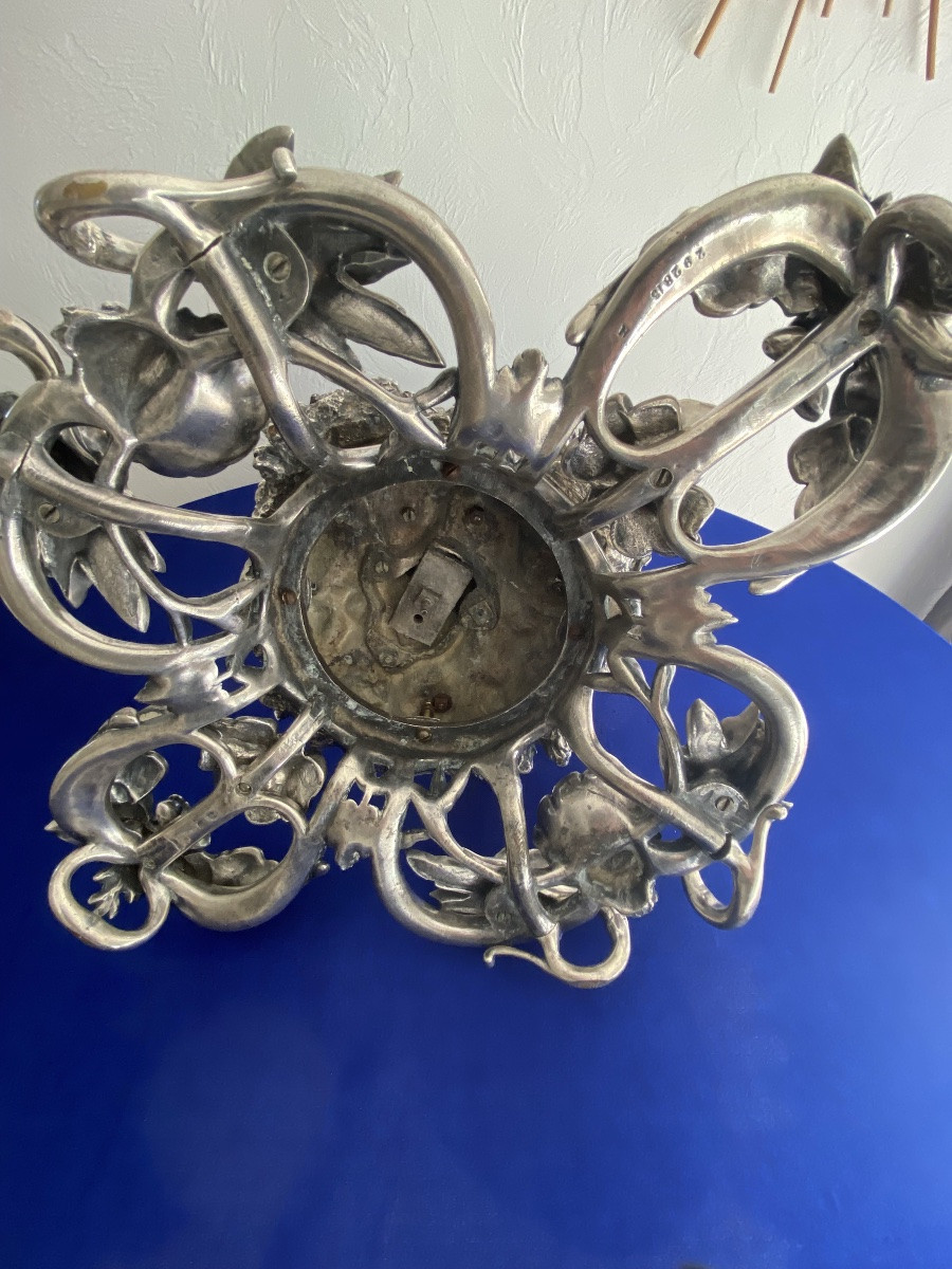 Exceptional Silvered Bronze Centerpiece By Charles Christofle -photo-4