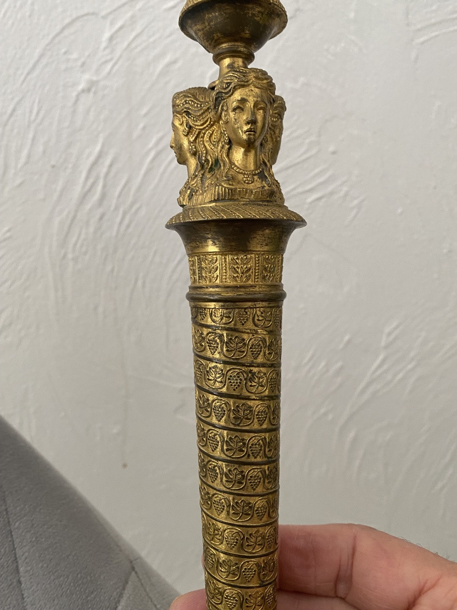 Paire de flambeaux  Empire modèle de Claude Galle -photo-3