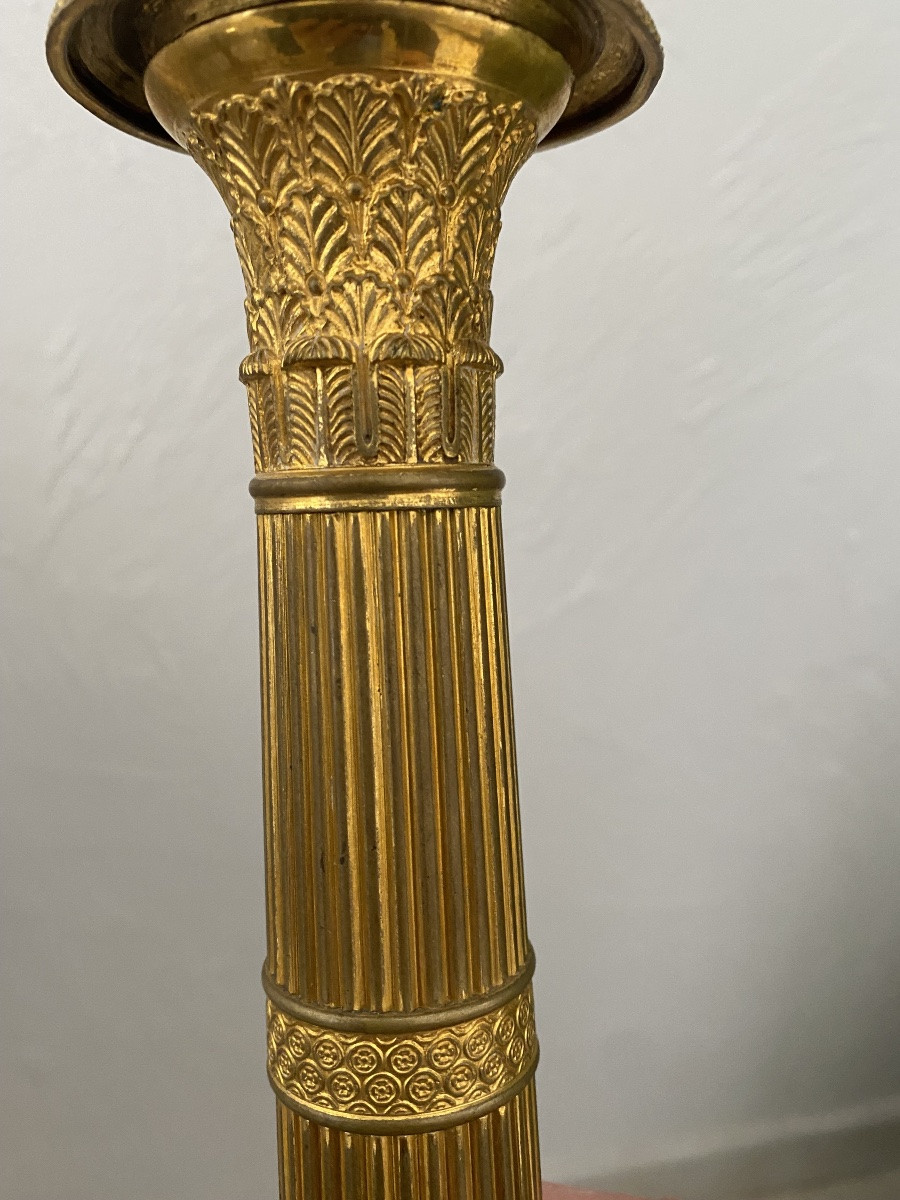 Pair Of Large Empire Ormolu Torches / Claude Galle ? -photo-7