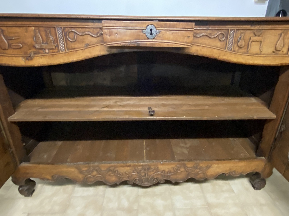 Lxv Provençal Carved Walnut Sideboard-photo-3