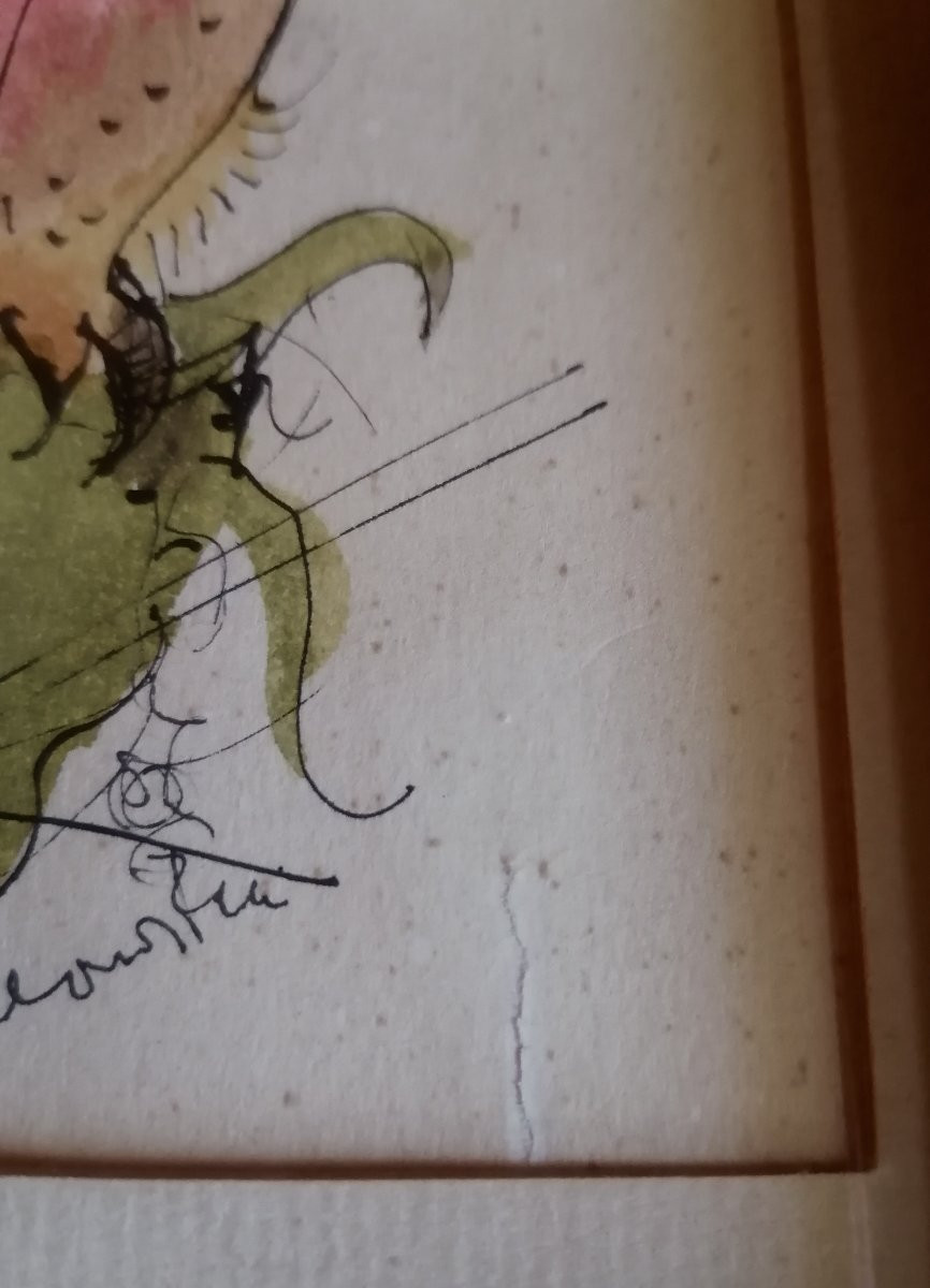 Léonor Fini  Dessin Aquarellé.-photo-3