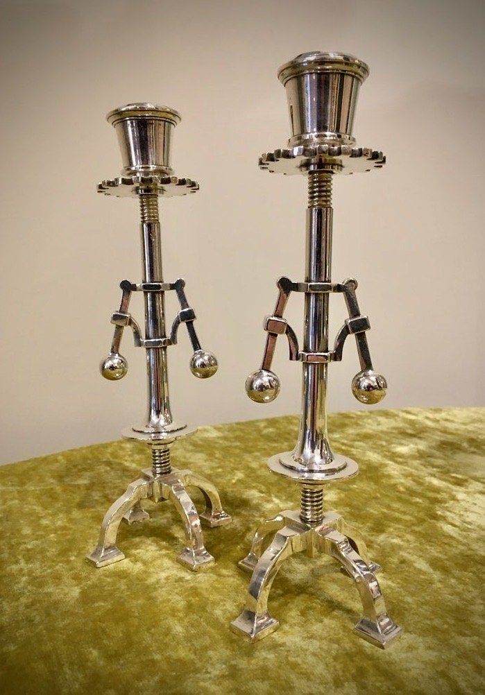 Pair Of Masonic Candlesticks.