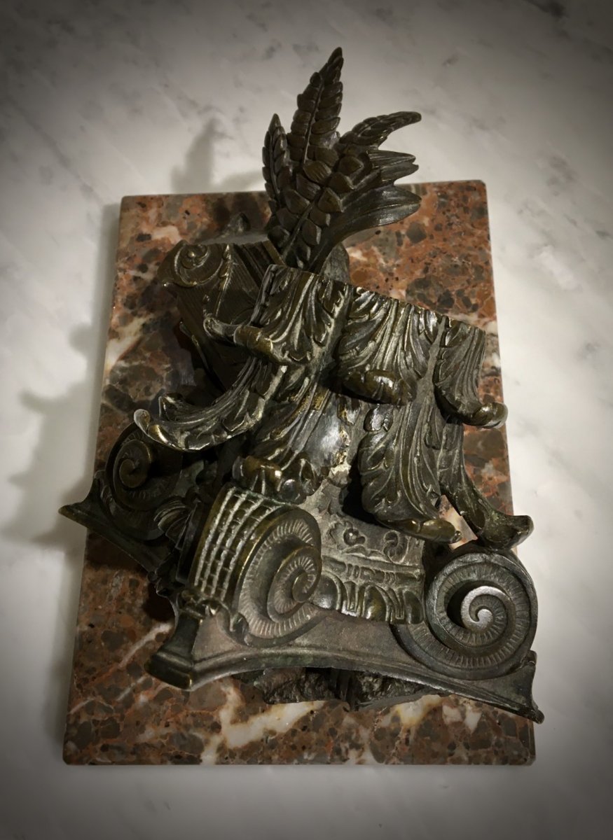 Chapiteau Corinthien En Bronze. Objet du Grand Tour.-photo-4