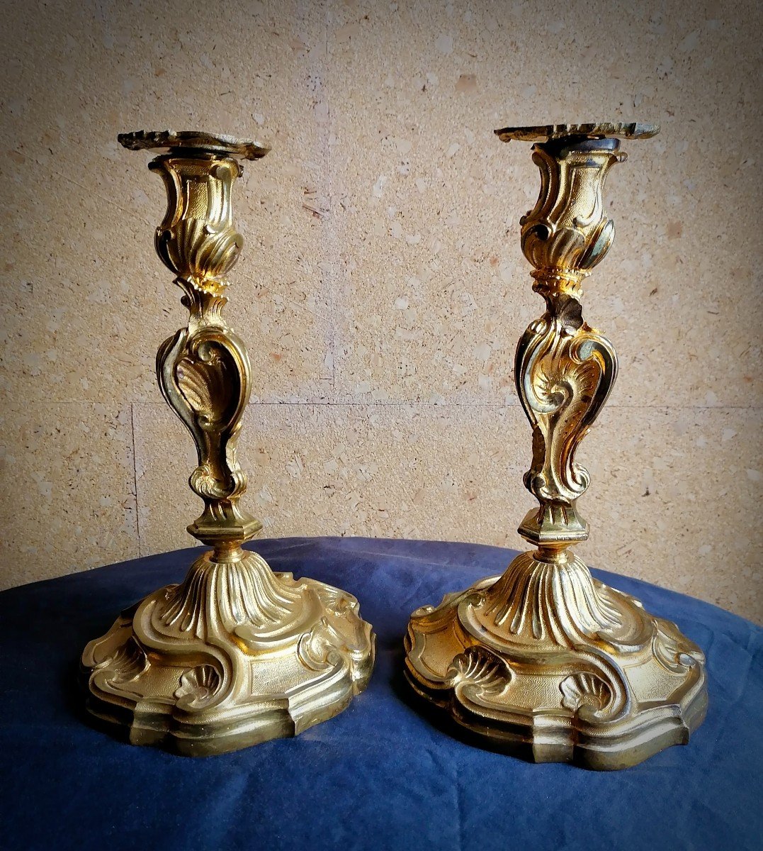 Pair Of Louis XV Candlesticks-photo-1