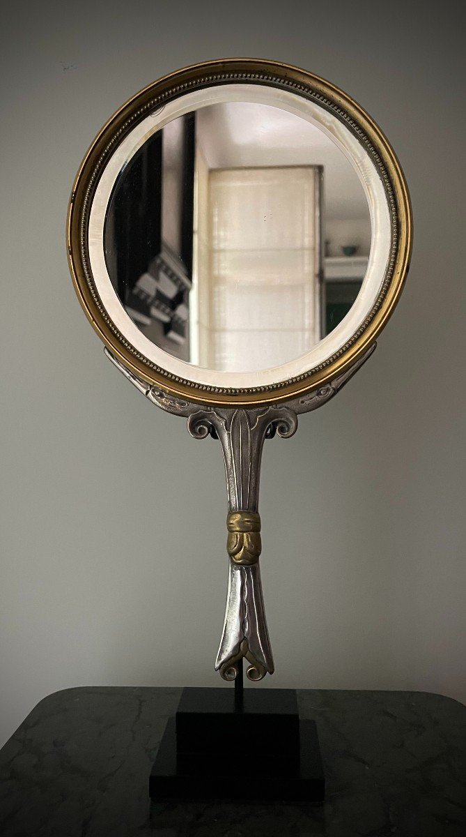 "christofle Face-to-hand Mirror In Silver Metal"