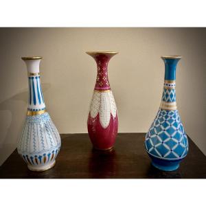 Three Small Vases. Limoges.