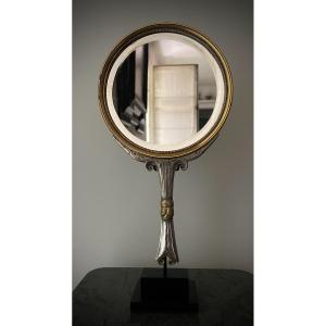 "christofle Face-to-hand Mirror In Silver Metal"