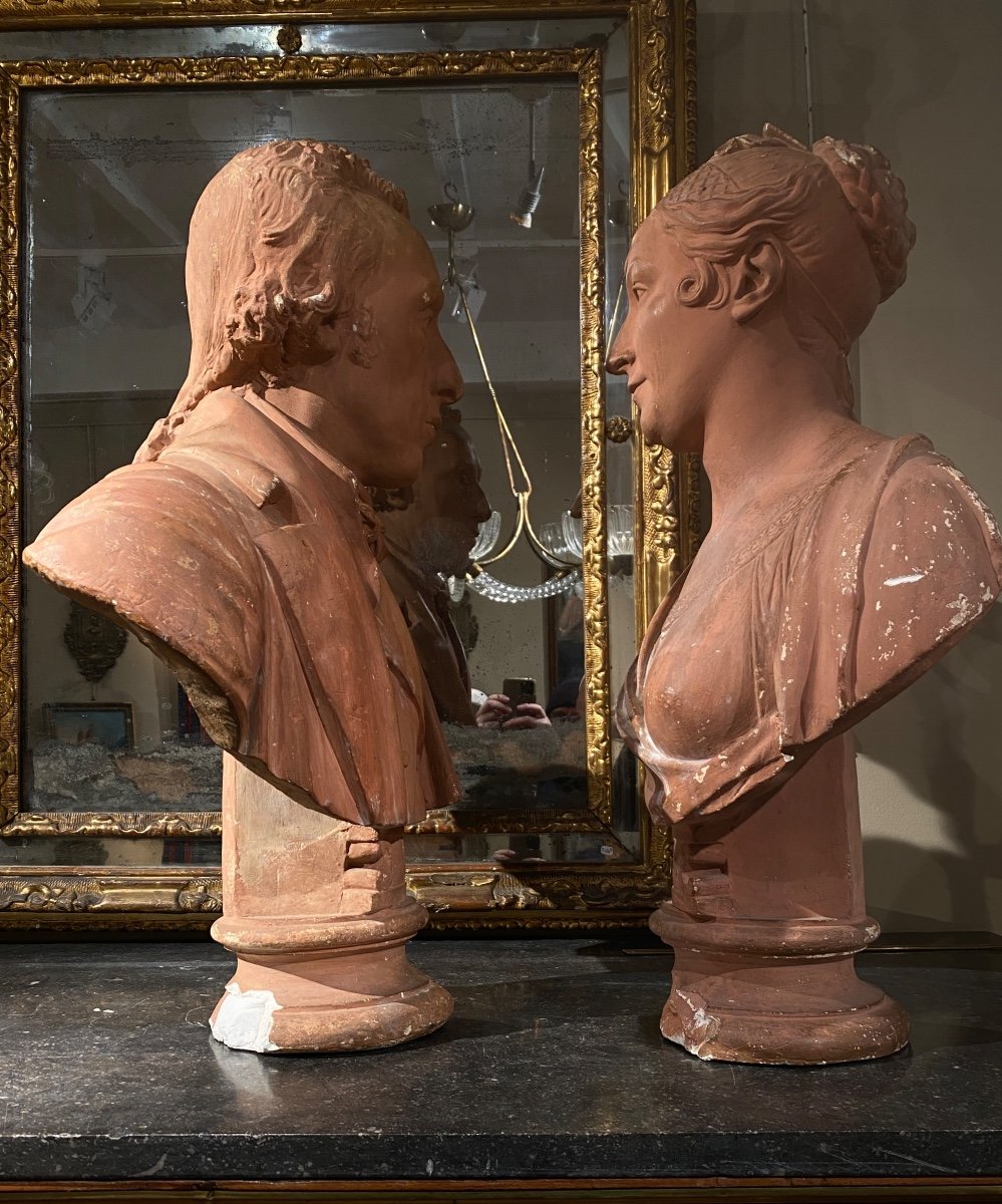 Pair Of Plastered Busts-photo-2