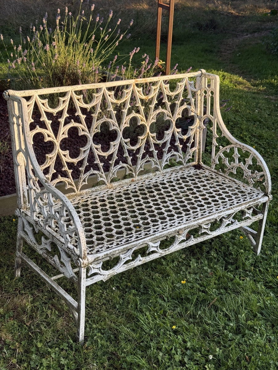 Neo-gothic Cast Iron Bench -photo-2