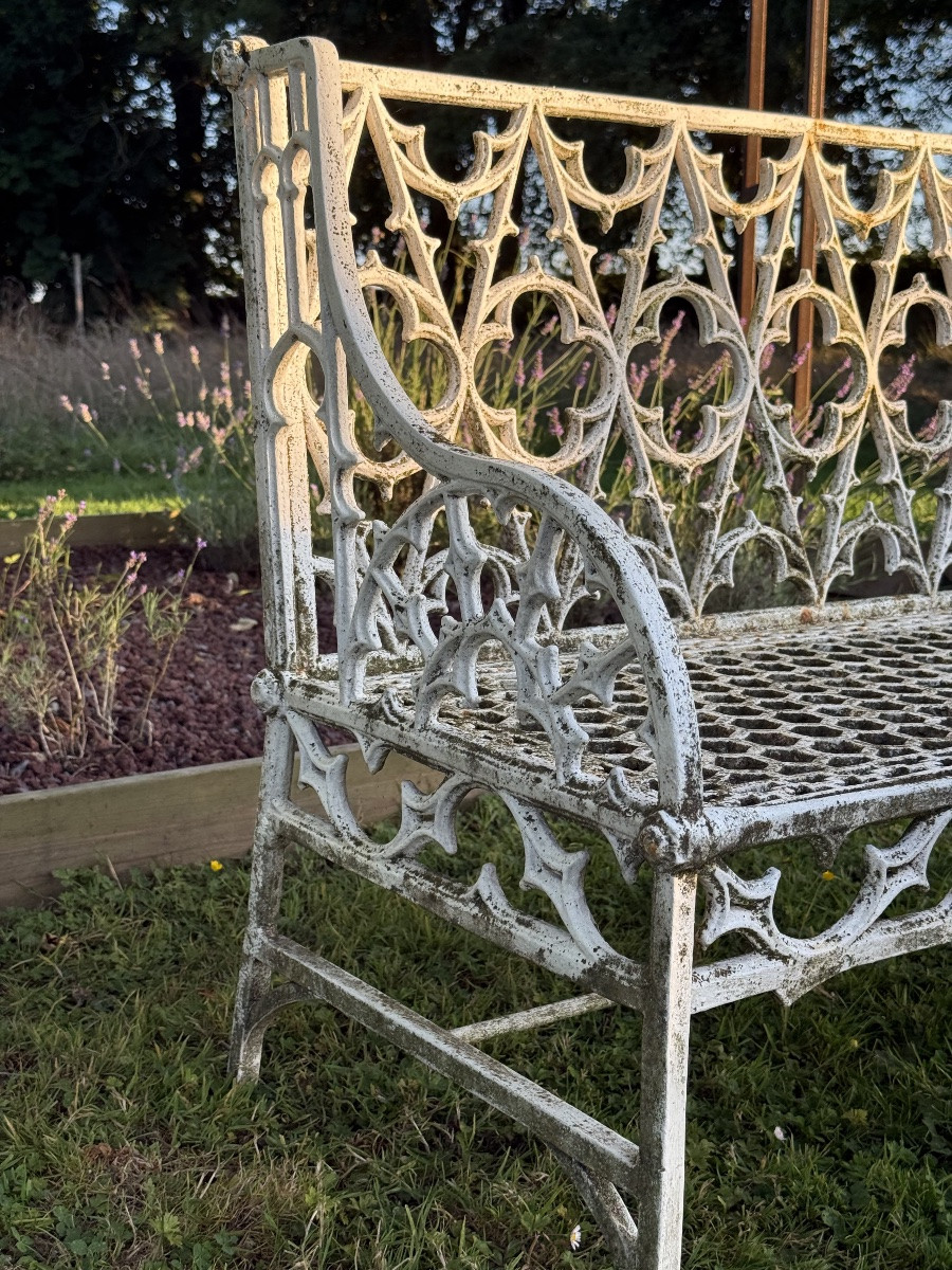 Neo-gothic Cast Iron Bench -photo-3