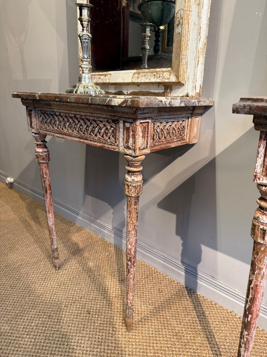Paire de consoles avec leur paire de miroirs -photo-3