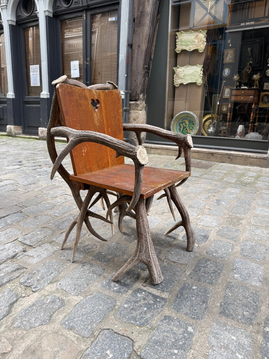 Pair Of Deer Antler Armchairs -photo-4