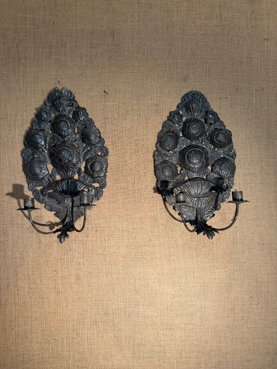 Pair Of Reflector Wall Lights 