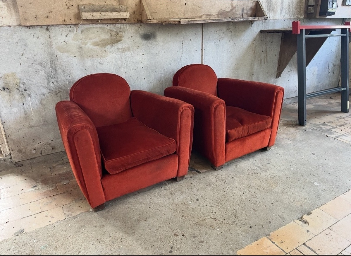 Paire de fauteuils club 