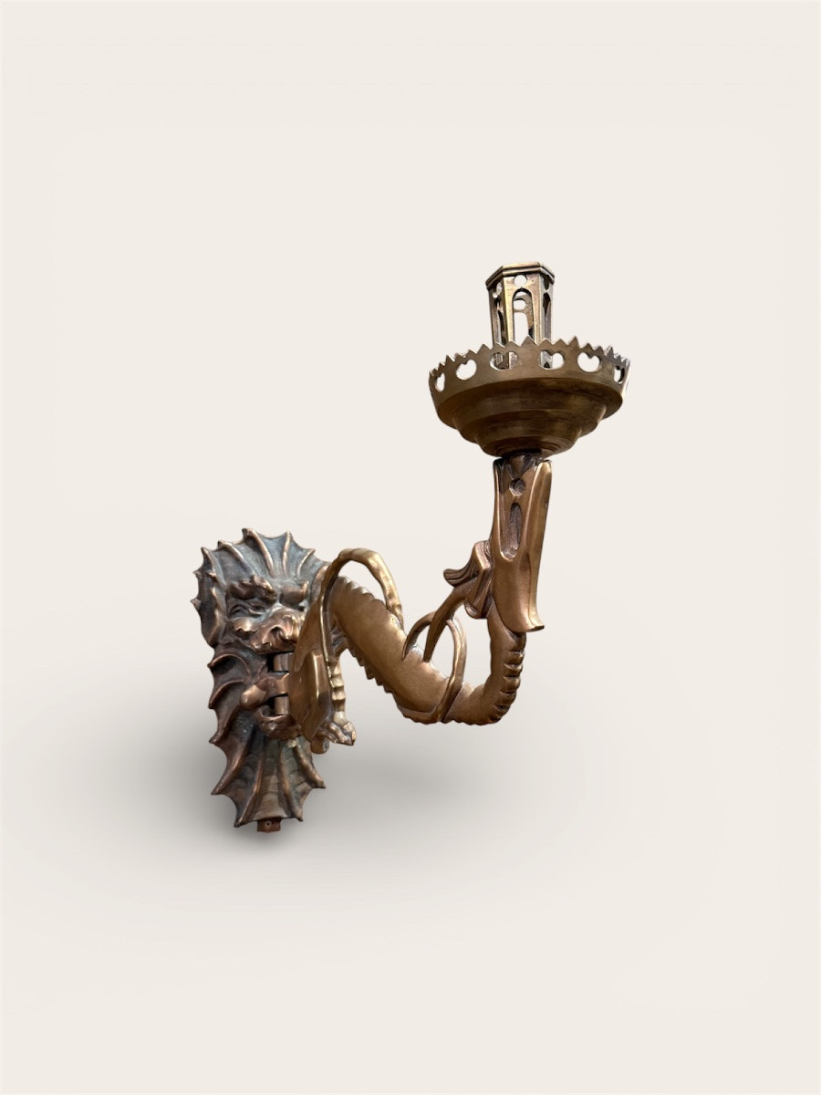 Paire d appliques neo gothique-photo-3