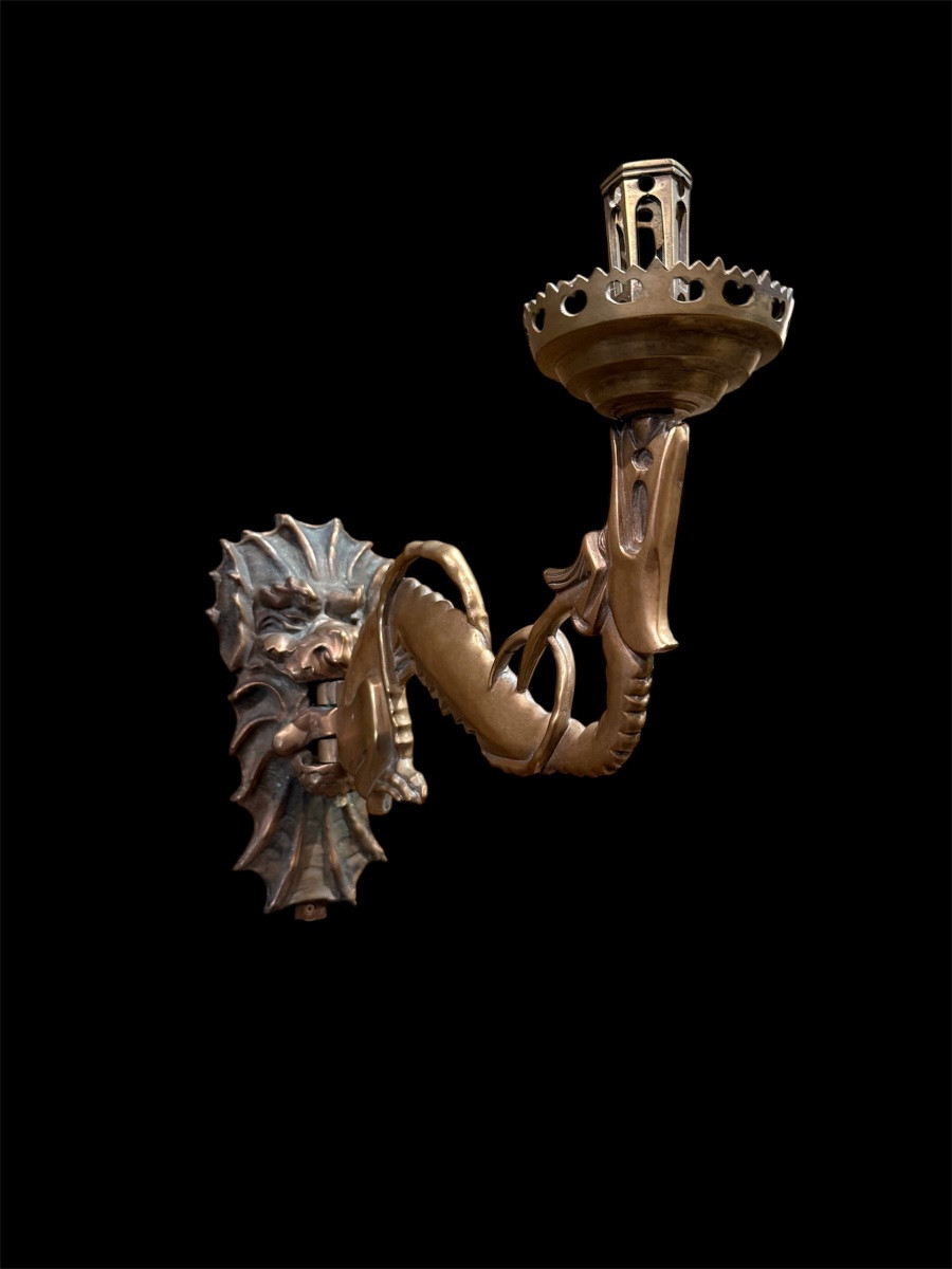 Paire d appliques neo gothique-photo-2