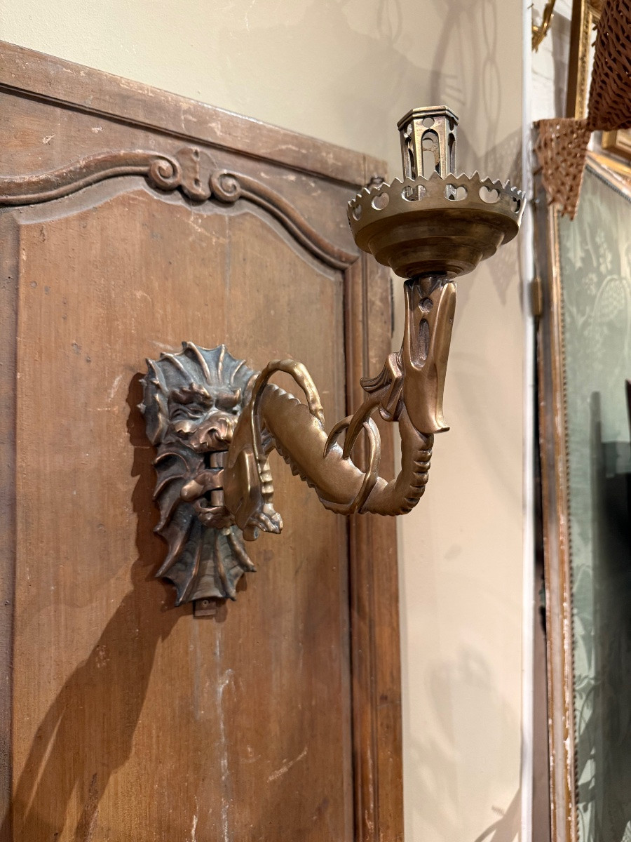Paire d appliques neo gothique-photo-7