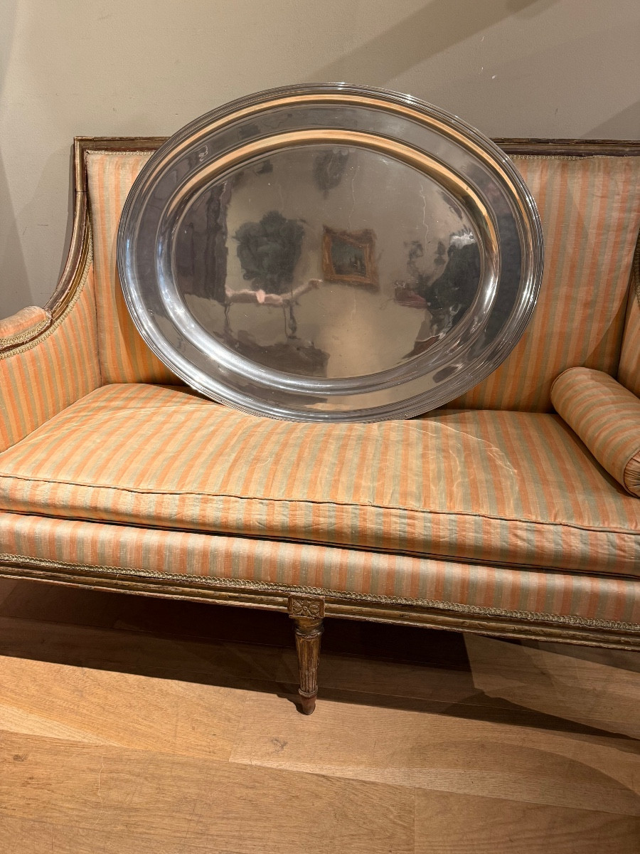Large Silver-plated Bronze Tray