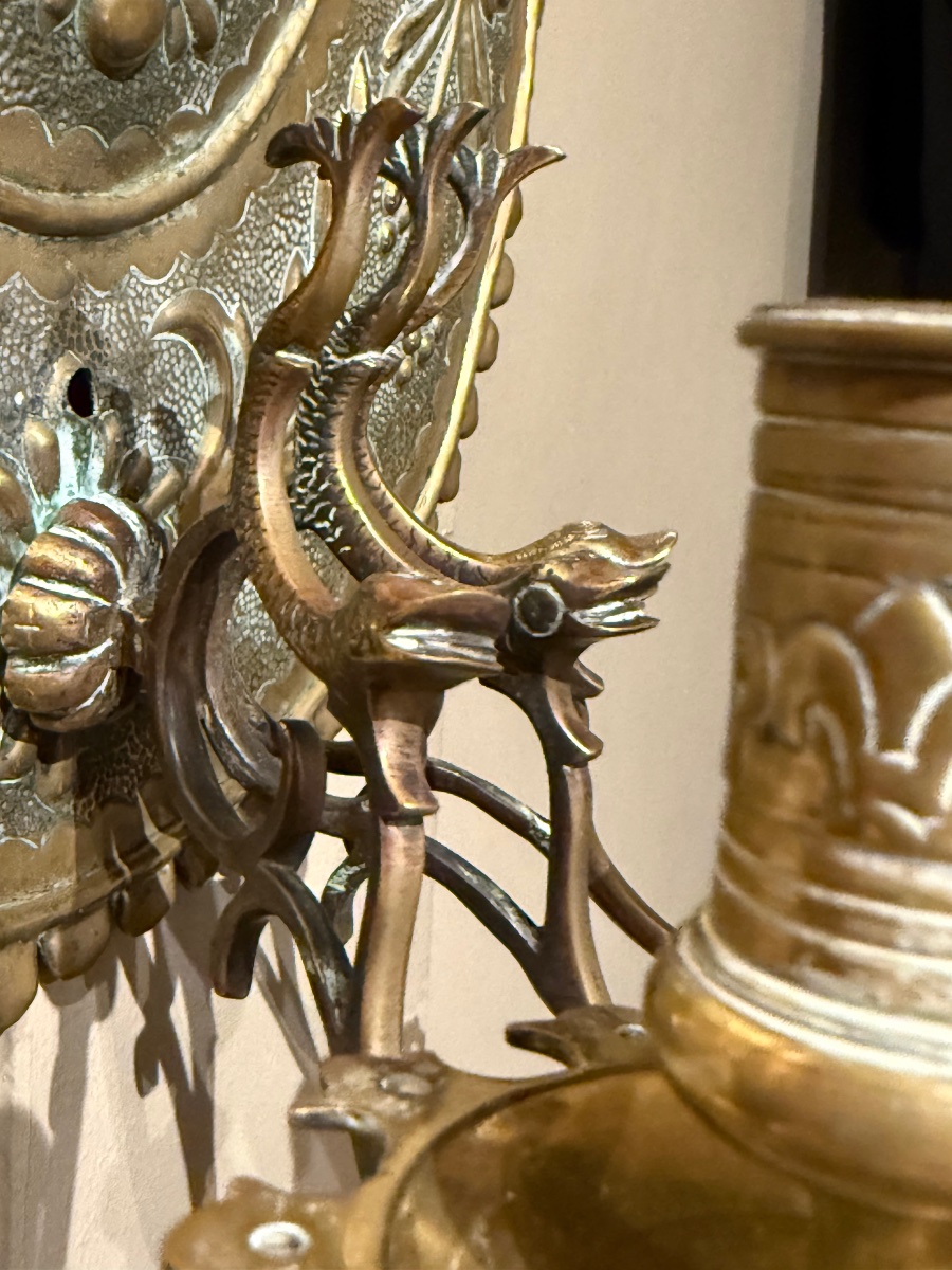 Pair Of Brass Sconces-photo-4