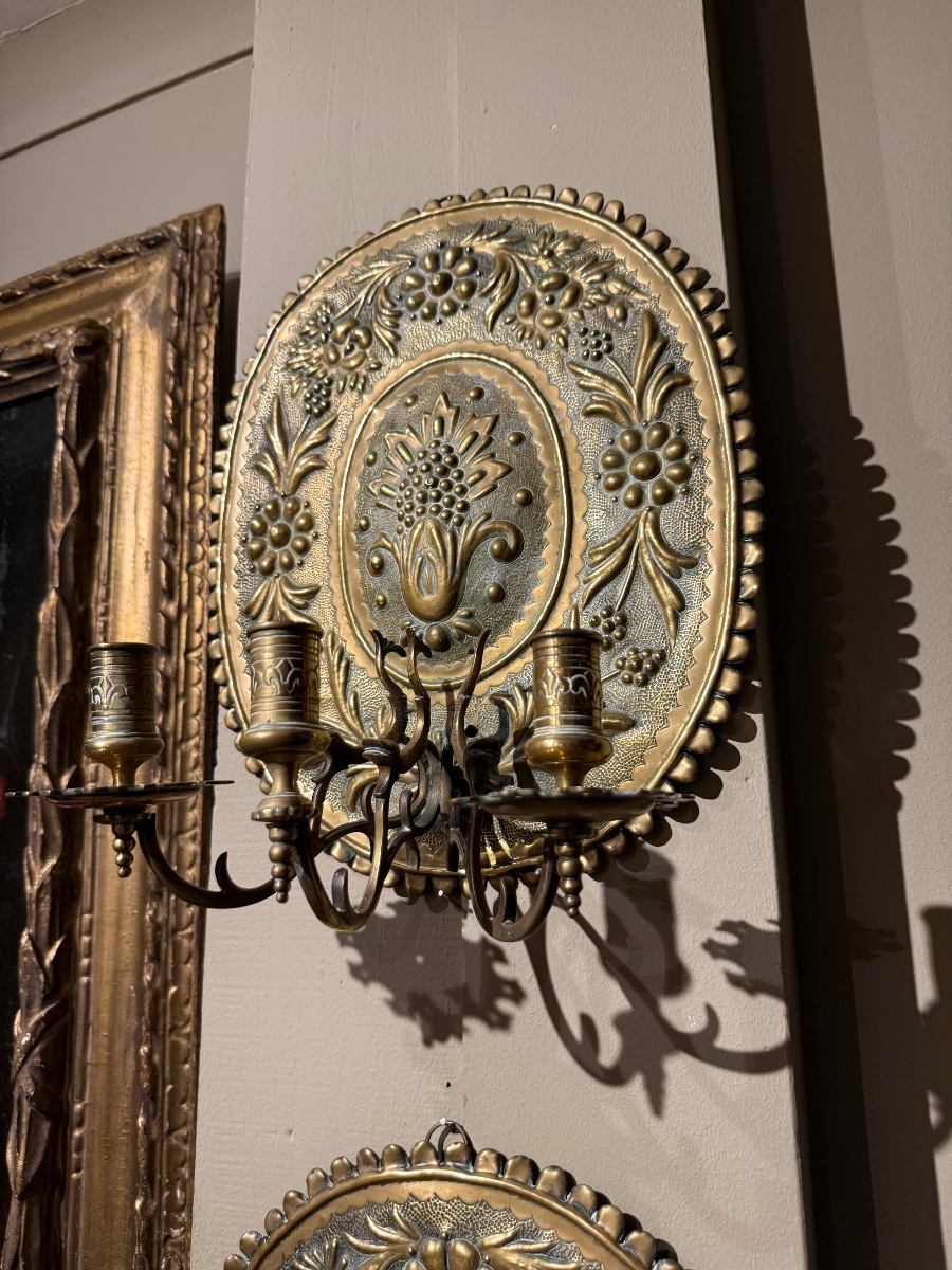 Pair Of Brass Sconces-photo-1